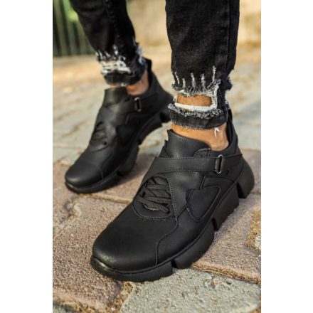 ch-071 black  divatos férfi cipő