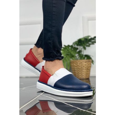 ch-091 navy blue white red divatos férfi cipő