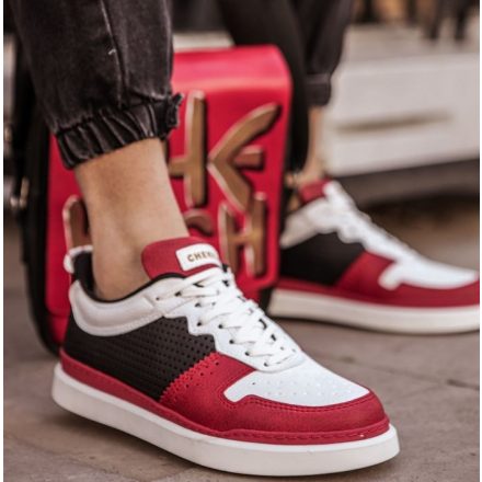 ch-109 red white black divatos férfi cipő